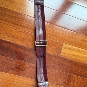 Burgundy Croc-Embossed Belt